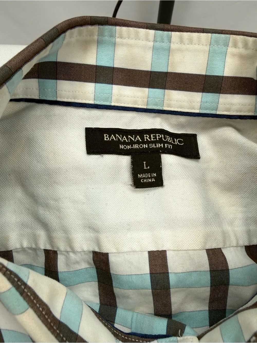 Banana Republic 100% Cotton Plaid Dress Shirt